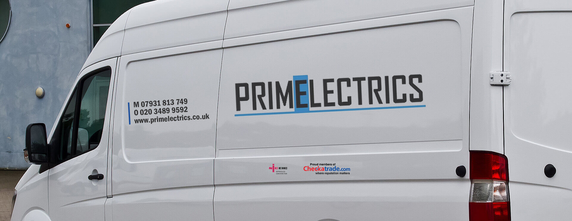 Primelectrics' mid-sized white van